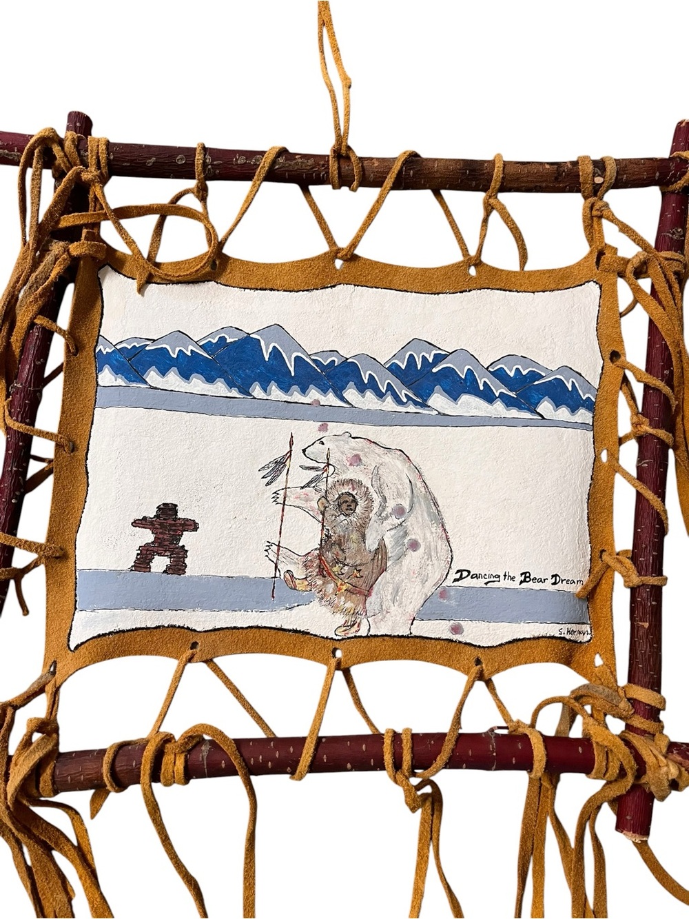 Handmade wall hanging 
Native American Indigenous folk art 
C Kenney 
Original